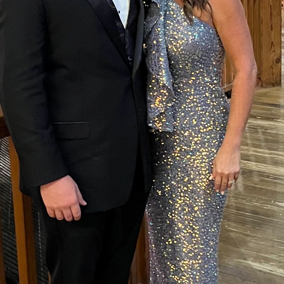 Mardi Gras ball gown super comfy stretch sequin size medium - Picture 3 of 7